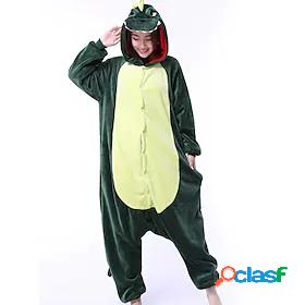 Adults Kigurumi Pajamas Dragon Dinosaur Onesie Pajamas Coral