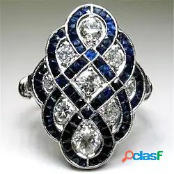 Anello Zaffiri Argento Placcato in platino Lega Moda 1 pc 6