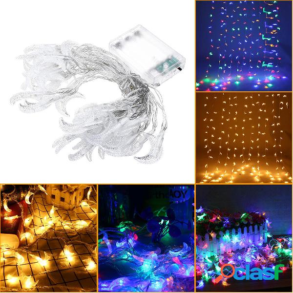 Batteria Operated 6M Moon Shape Warm White Colorful 40 LED