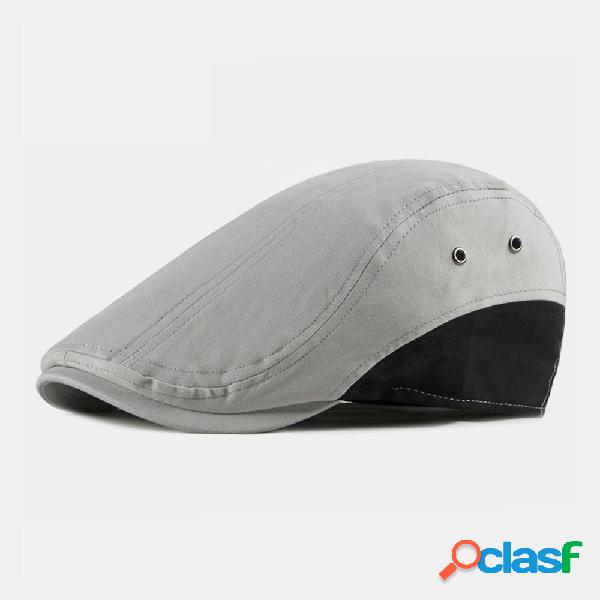 Berretto piatto casual da uomo in cotone patchwork con