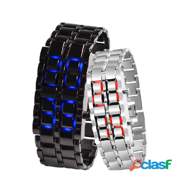 Binario LED Display Orologio da coppia con cinturino