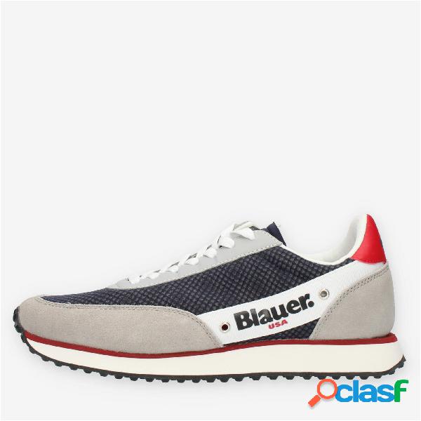 Blauer Sneakers da uomo grigie blu e rosse