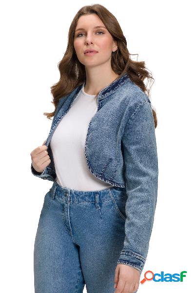 Bolero in tradizionale stile Tracht con denim, collo alto e