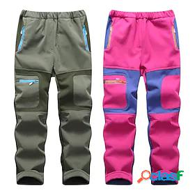 Boys Girls Hiking Cargo Pants Fleece Lined Pants Softshell