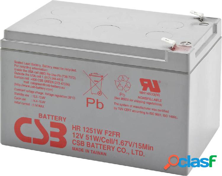 CSB Battery HR 1251W high-rate HR1251WF2 Batteria al piombo