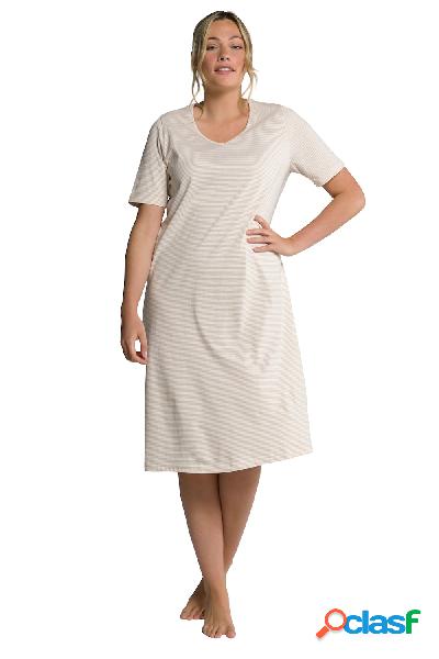 Camicia da notte in cotone biologico a righe con mezze