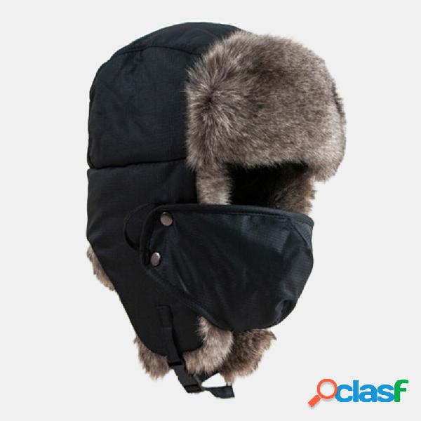 Cappello da trapper da uomo in tessuto da sci Plus Cappello