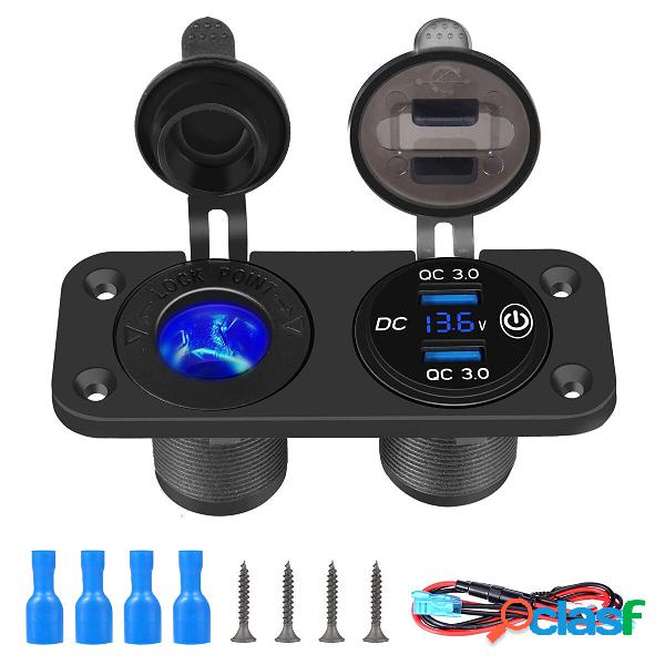 Caricatore doppio USB per auto 12V-24V QC 3.0 presa di