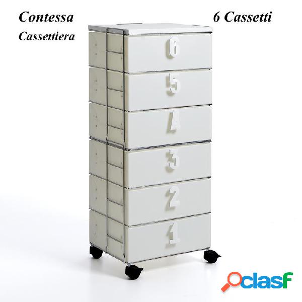 Cassettiera Contessa 6 Cassetti 44x35xh106 cm in filo