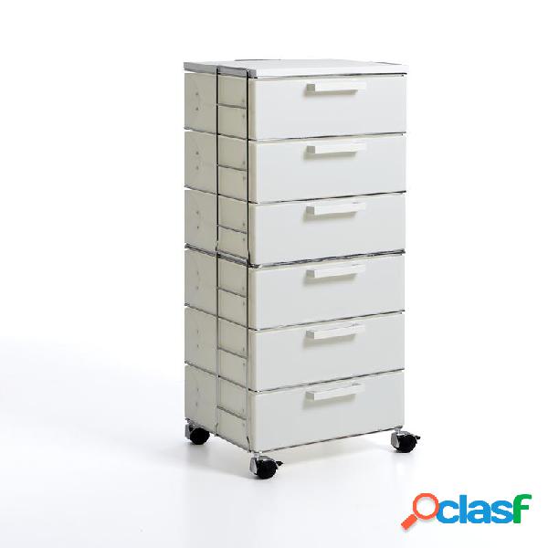 Cassettiera Isotta White 6 cassetti 41x35xh106 in