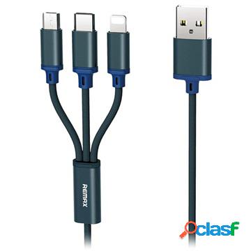 Cavo USB 3-in-1 Remax Gition - Lightning, Type-C, MicroUSB -