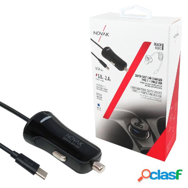 Cavo ricarica 12V Type C + USB Super veloce - NOVAK