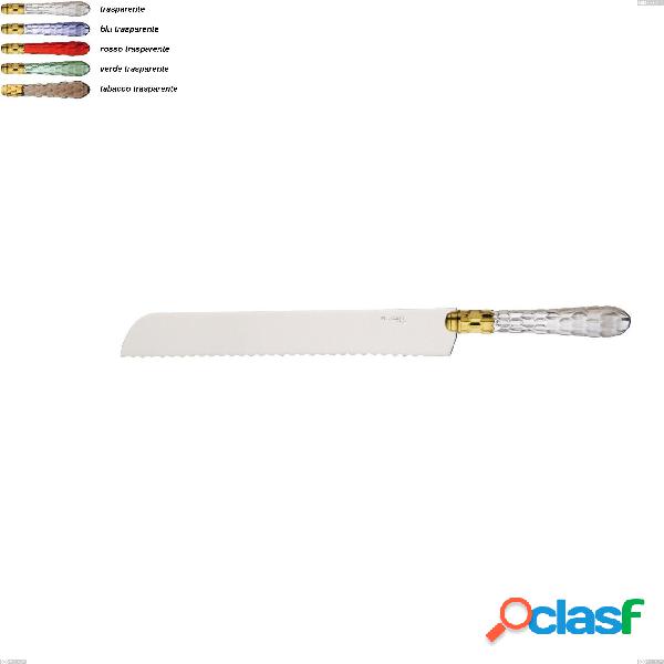 Coltello pane Cristallo ghiera oro bugatti, acciaio 18.10