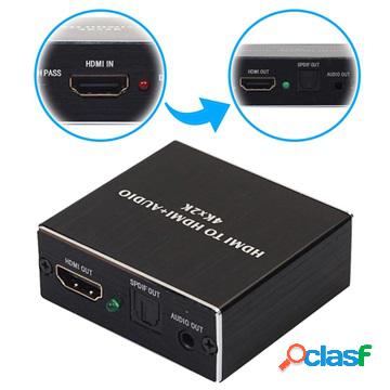 Compact High-Quality HDMI Audio Extractor - Black