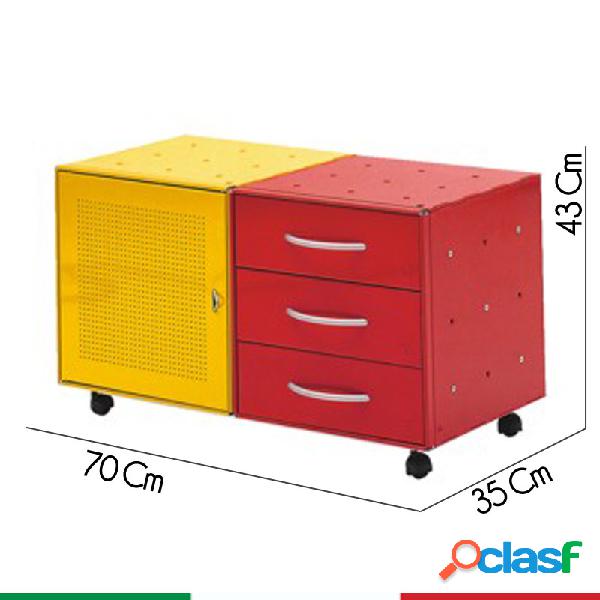 Composizione QBO Box 2 cubi uno giallo e uno rosso anta