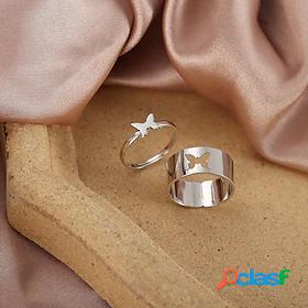 Couple Rings Silver Gold Alloy Butterfly Simple Punk Sweet