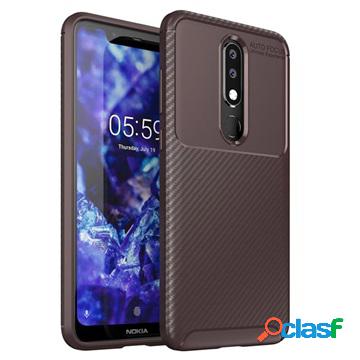Cover Beetle Fibra di Carbonio per Nokia 5.1 Plus - Marrone