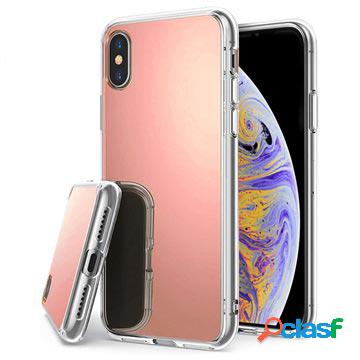 Custiodia con Specchio per iPhone X / iPhone XS - Rosa Oro