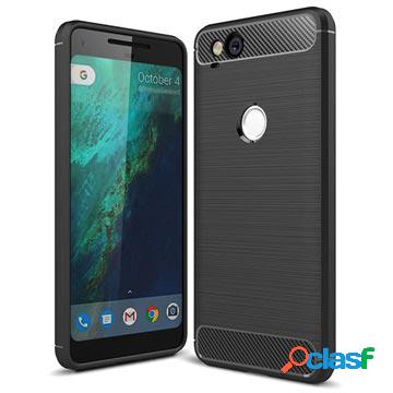 Custodia TPU per Google Pixel 2 - fibra di carbonio - Nera
