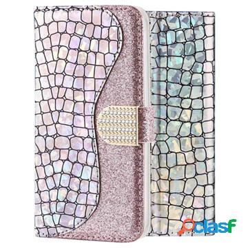 Custodia a Portafoglio Croco Bling per iPhone XR - Color