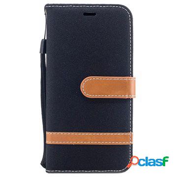 Custodia a Portafoglio Two-Tone Jeans per iPhone X / iPhone