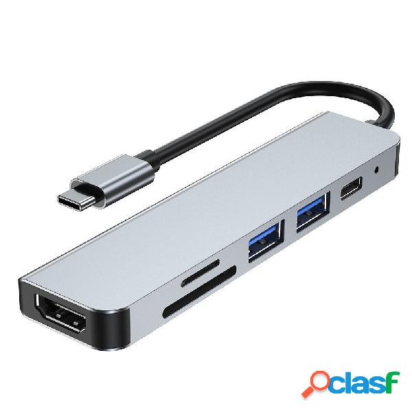 Docking station 6 in 1 USB-C a USB2.0 USB3.0 PD Lettore di