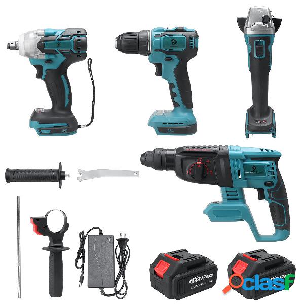 Doersupp 588VF 4 pezzi Li-ion Batteria Set di utensili