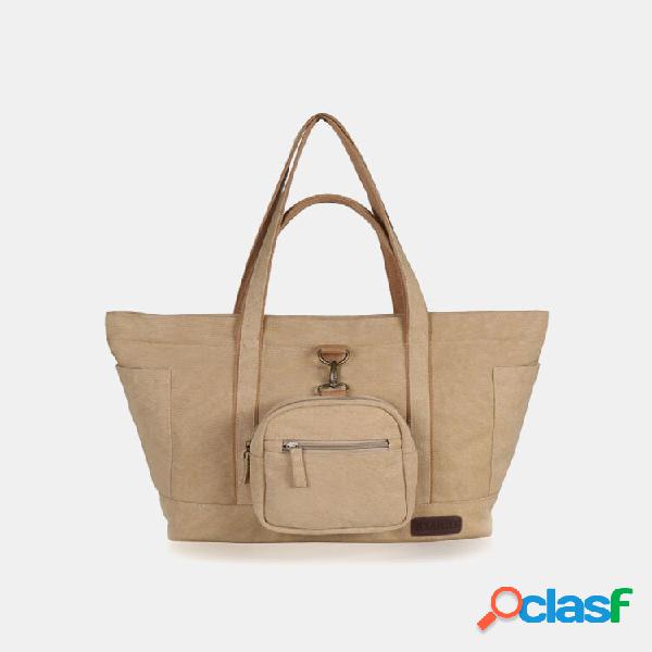 Donna Tela Casual Grande capacità Con Small Borsa Tote