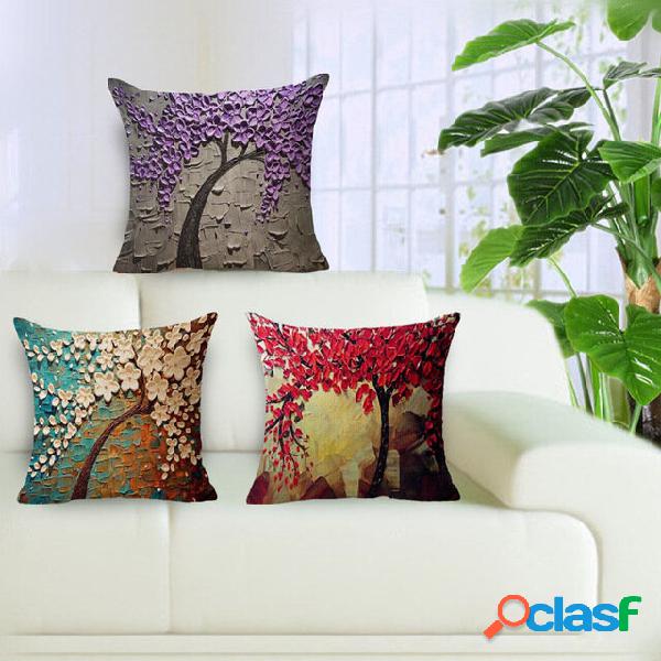 Federa in Cotone-Lino con 3D Fiore