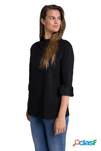 Felpa dal taglio oversize con collo alto e maniche a 3/4 con
