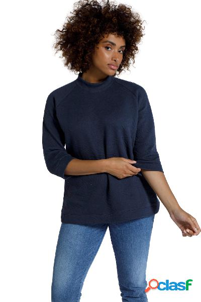 Felpa di cotone biologico con colletto alto, texture e