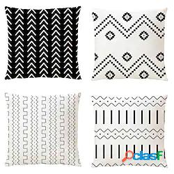 Fodera per cuscino geometrica 4 pezzi morbido decorativo
