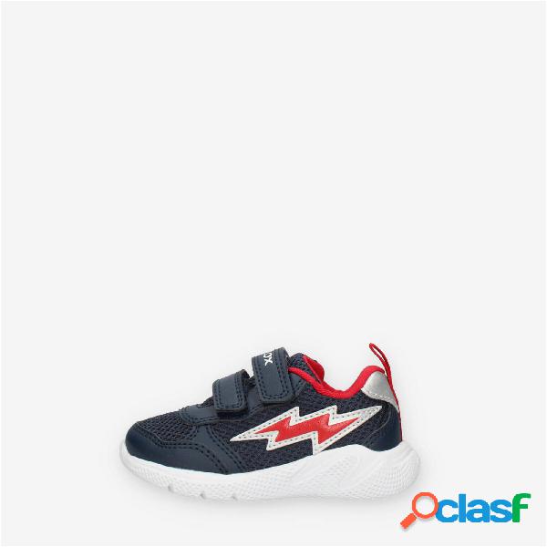 Geox Sprintye Sneakers da bimbo con strappi blu e rosse