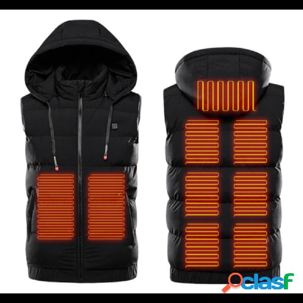 Gilet riscaldato elettrico a 9 zone con cappuccio