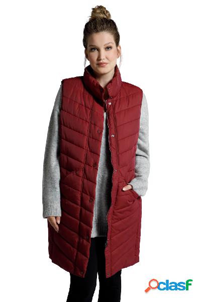 Gilet smanicato, lungo, trapuntato e idrorepellente con