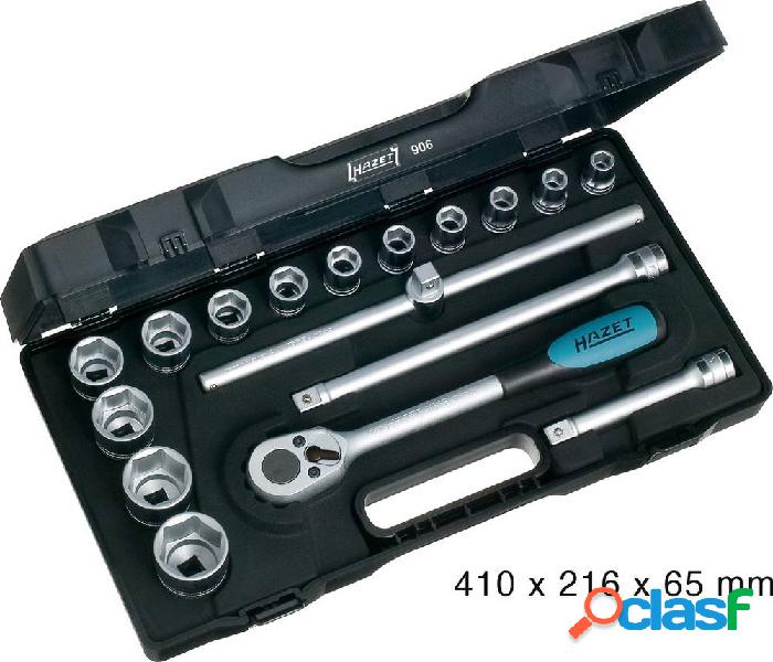 Hazet Kit di chiavi a bussola metrico 1/2 (12.5 mm) 17 parti