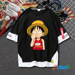 Ispirato da One Piece Monkey D.Rufy Maglietta Cartone