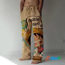 Ispirato da One Piece Monkey D.Rufy Pantaloni di lino