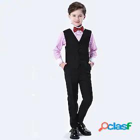 Kids Boys Clothing Set Long Sleeve 4 Pieces White Black