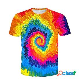 Kids Boys T shirt Short Sleeve 3D Print Rainbow Rainbow