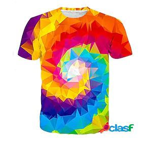 Kids Boys T shirt Short Sleeve 3D Print Rainbow Rainbow