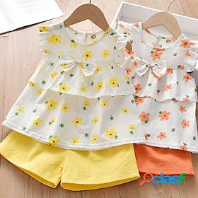 Kids Girls T-shirt Shorts Clothing Set Short Sleeve 2 Pieces