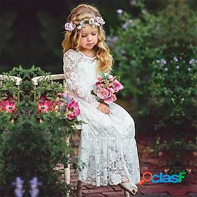 Kids Little Dress Girls Jacquard Party Wedding White Black