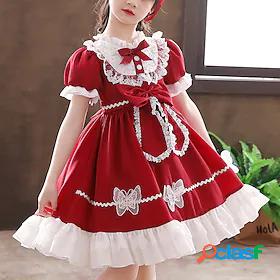 Kids Little Girls Dress Animal Butterfly Festival Bow Red