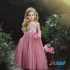 Kids Little Girls Dress Floral Tutu Dresses Mesh Print