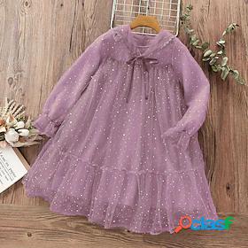 Kids Little Girls Dress Polka Dot Daily A Line Dress Mesh