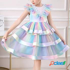 Kids Little Girls Dress Sequin Birthday Party Festival Lace