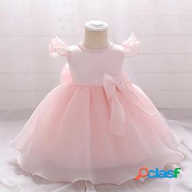 Kids Toddler Little Girls Dress Solid Colored White Birthday
