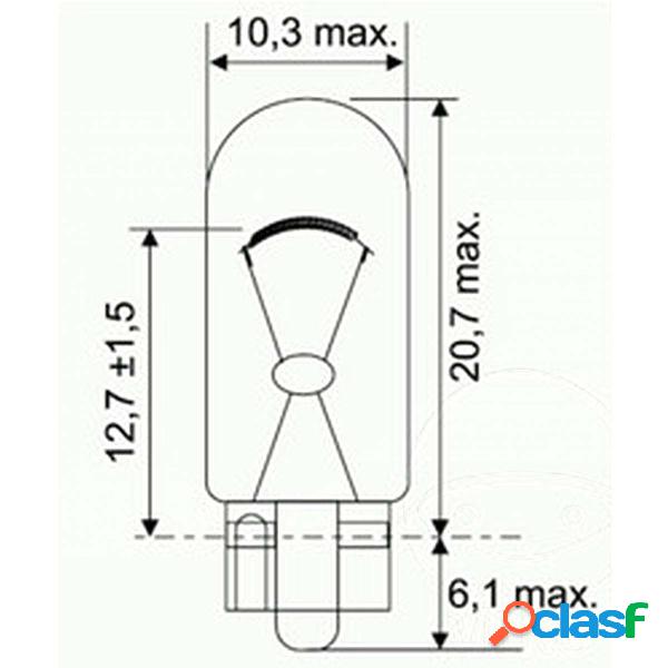 Lampadina 12v5w jmp w2.1x9.5d blau set 10 pezzi