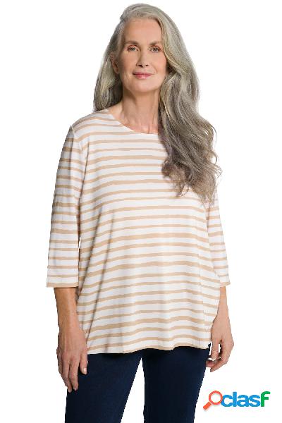 Maglia classica con design a righe, scollo a girocollo e